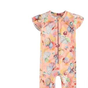 Colorful Seashell Print Baby Romper